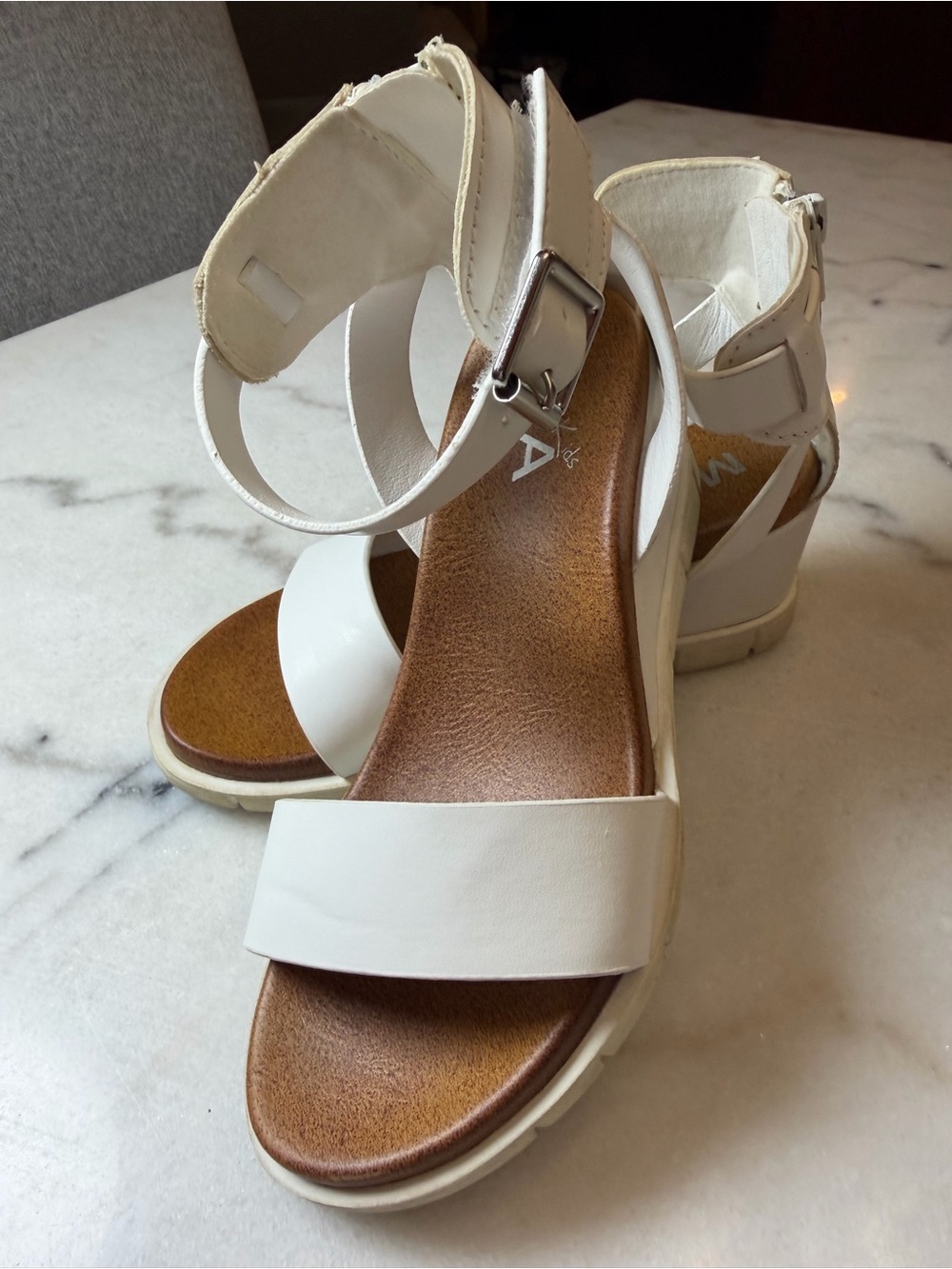 Mia Girls' White Ankle Strap Dress Sandals - Comfortable Everyday Style
